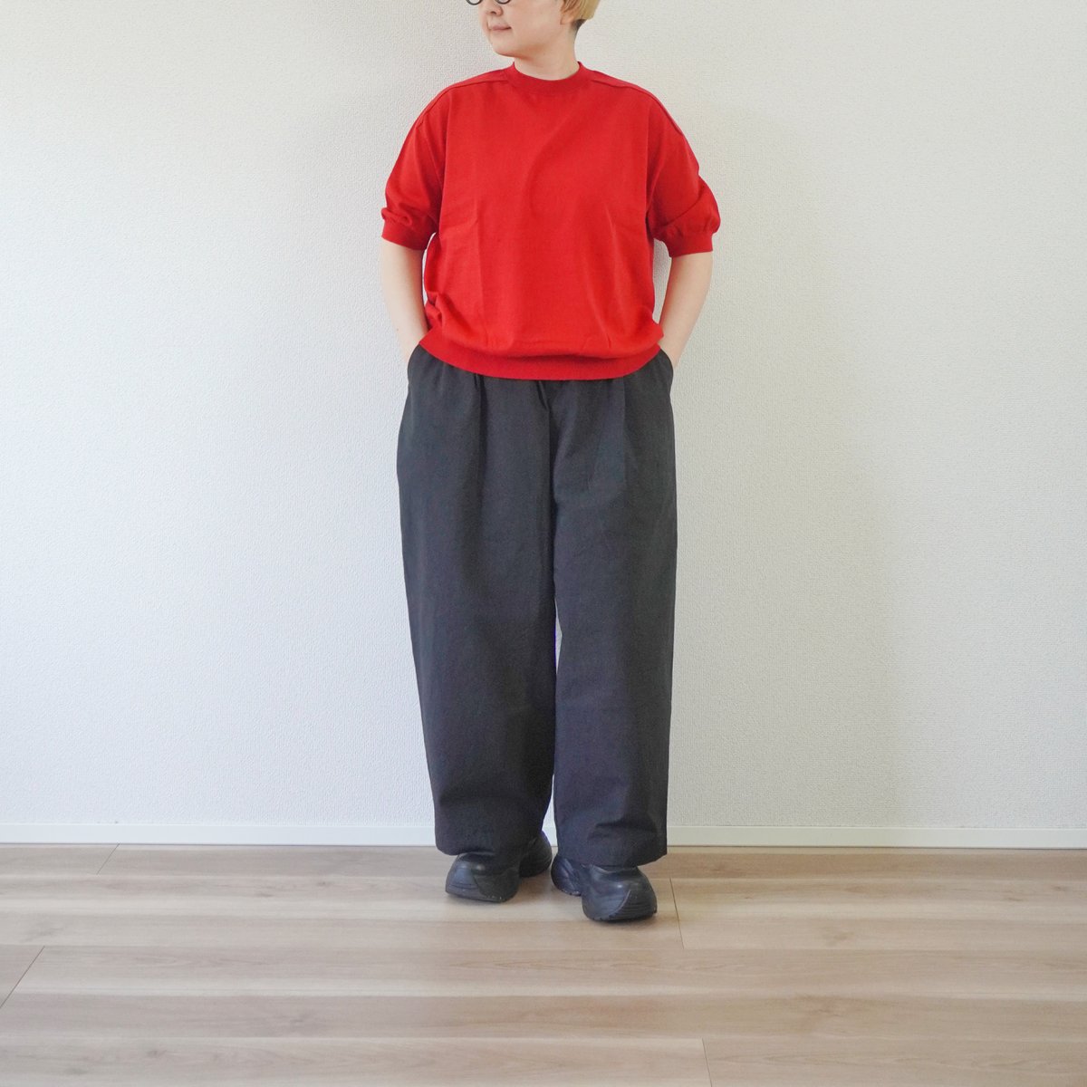 5/10まで値下げ中‼️リネンヤ　コーデュラ天日干しワッシャータックワイドパンツ レディース＊Linenya-リネンヤ-CORDURA®︎ 天日干しワッシャー タック