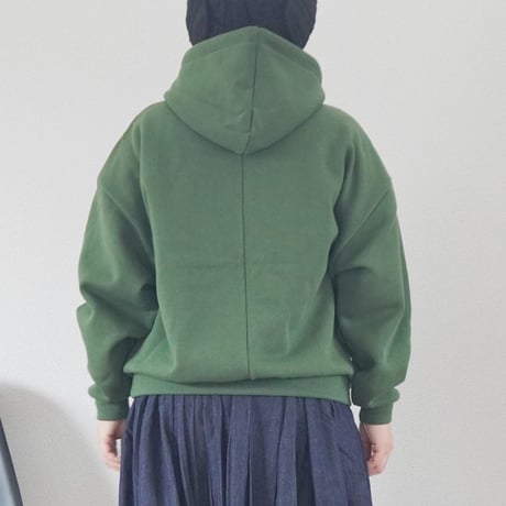 ＊レディース＊Linen ya-リネンヤ-コットンパーカー/裏起毛グリーン