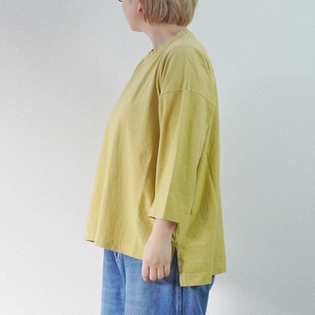 4色＊レディース＊prit-30/1リサイクルムラ糸天竺 7分袖ワイドＴシャツ P91652