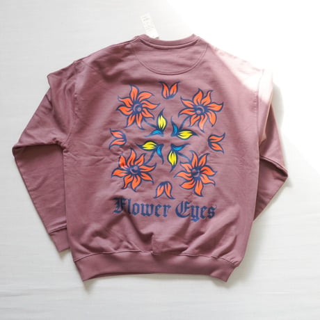 ユニセックス＊Nasngwam-ナスングワム-FLOWER EYES CREW SWEAT / スモークピンク