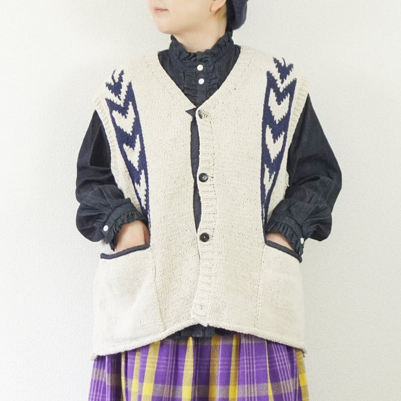 SLOWH HANDS カーディガンベスト SLOW HANDS ハンドニットベスト | gladto