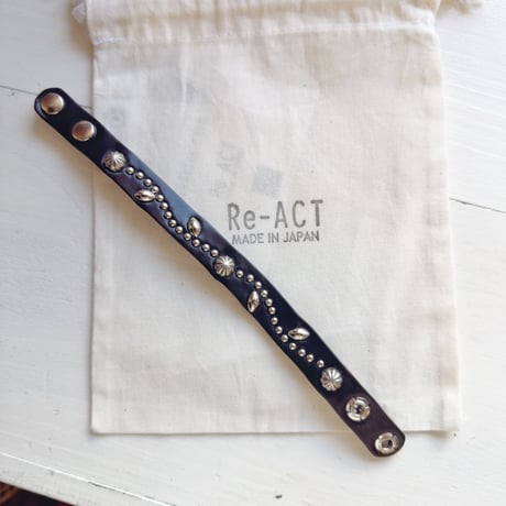 goods＊[Re-ACT × Crossed Arrows] Studs Narrow Brace 幅1.5cm/ブラック