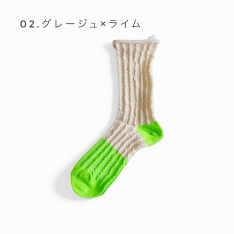 3色＊レディース＊prit -バイカラープポコソックス　P02661