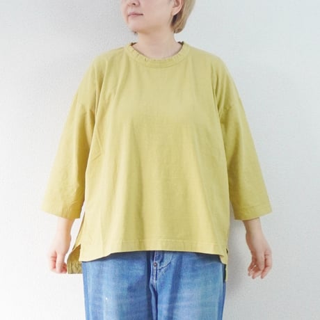 4色＊レディース＊prit-30/1リサイクルムラ糸天竺 7分袖ワイドＴシャツ P91652