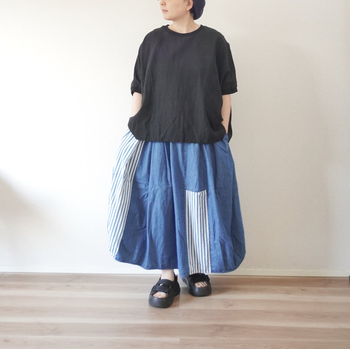 極美品 TIGRE BROCANTE ティグルブロカンテ デニムスカート TIGRE BROCANTE ティグルブロカンテ｜10.5ozフラットデニム