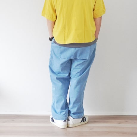 2色＊ユニセックス＊TIGRE BROCANTE-ティグルブロカン-11.5オンスデニム バックポケットカーゴパンツ/フェード、ブラック