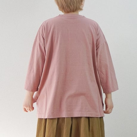 4色＊レディース＊prit-30/1リサイクルムラ糸天竺 7分袖ワイドＴシャツ P91652