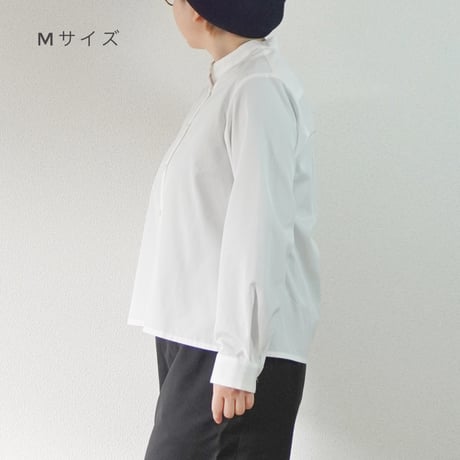 レディース＊Linen ya-リネンヤ-スタンドカラーブラウス/ホワイト