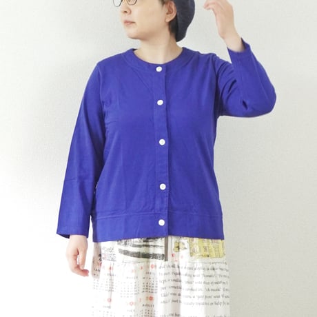 天空丸 TIGRE BROCANTE インディゴ染裂き織りノーカラーカバーオール ティグルブロカンテ MADE IN INDIGO 天空丸 デニムカバーオール