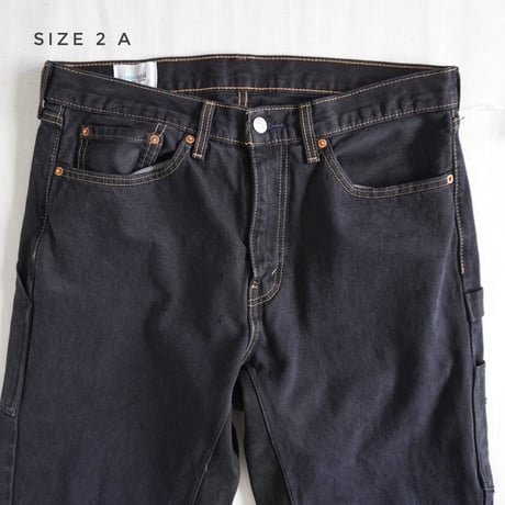 ＊ユニセックス＊YOUSED-ユーズド-DOUBLE BLACK PAINTER PANTS ブラック2度染めペインターパンツ