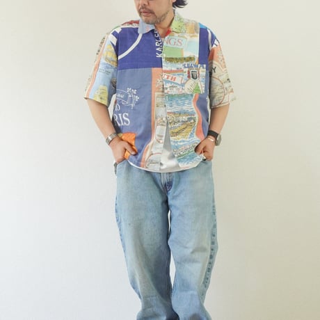 ＊ユニセックス＊Mr. Remake Man-ミスターリメイクマン-タペストリーリメイクシャツ SIZE2