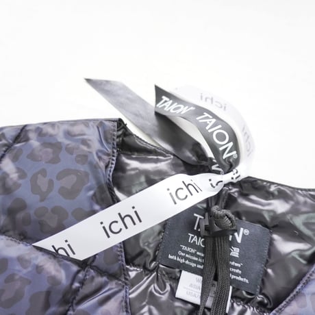 ＊レディース＊i c h i × TAION - Knit Cardigan + Leopard Inner Down Vest