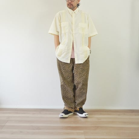 ＊ユニセックス＊BURLAP OUTFITTER 【バーラップアウトフィッター】- S/S GUAYABERA SHIRT/ ショートスリーブ ガヤベラ シャツ/オフホワイト