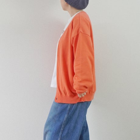 ユニセックス＊eyya-エイヤ-cotton boucle yarn cardigan / フラミンゴ