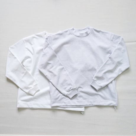 2色＊ユニセックス＊LA MOND-ラモンド-DRAWST MOCK NECK COTTON LONGTEE LM-C-207-CT