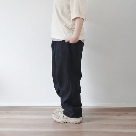 2色＊ユニセックス＊TIGRE BROCANTE-ティグルブロカン-11.5オンスデニム バックポケットカーゴパンツ/フェード、ブラック