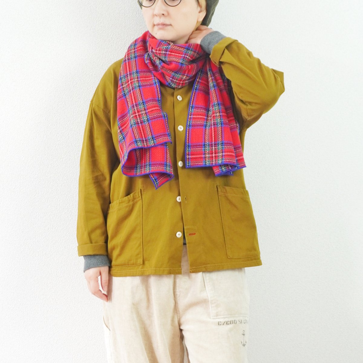 美品✨快晴堂　タータンチェック　カーディガン　ウール 3色＊レディース＊快晴堂 -Girl'sタータンチェック・リラクシン