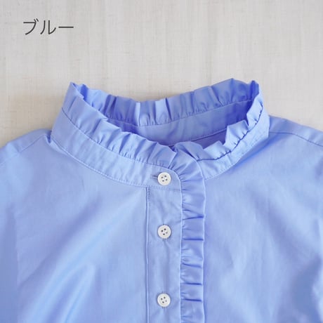 ＊4色＊レディース＊ LinenYa – リネンヤ – コットンフリル長袖ブラウス