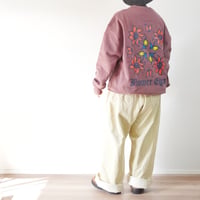 ユニセックス＊Nasngwam-ナスングワム-FLOWER EYES CREW SWEAT / スモークピンク