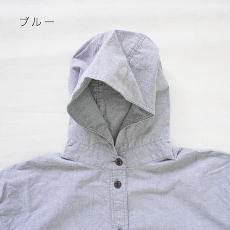 2色＊ASCOT by yim-アスコット バイ イム-コットンオックスフォード生地 フードシャツ