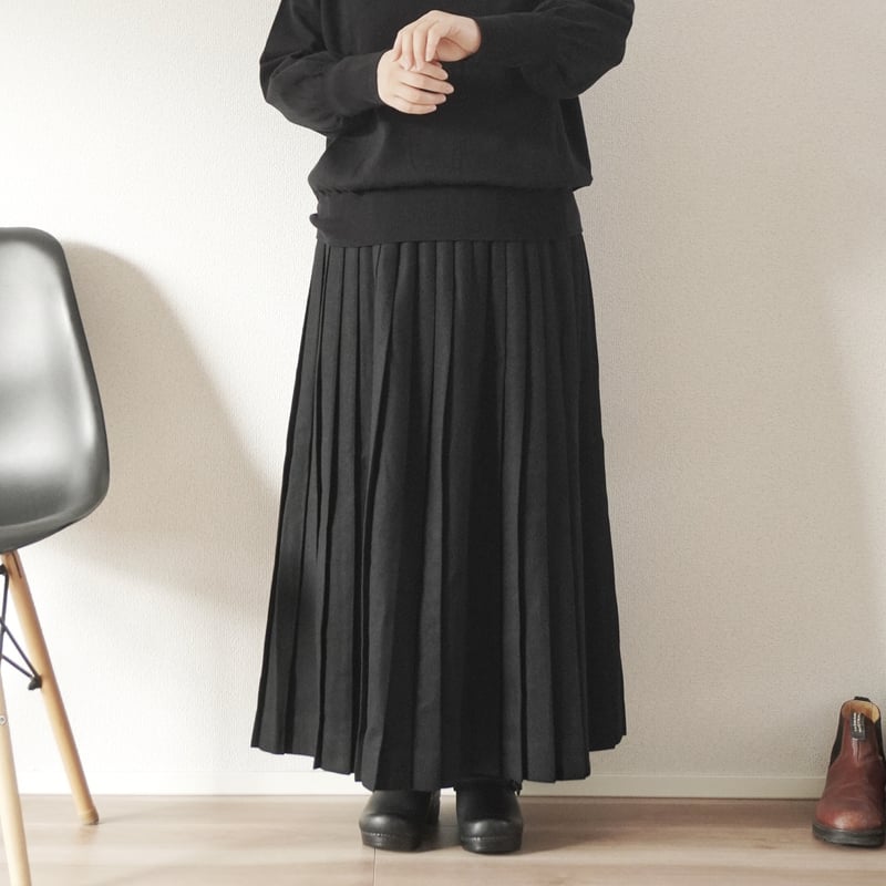 レディース＊Linen ya-リネンヤ-形状記憶プリーツ ウールスカート