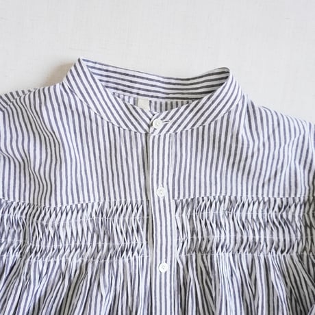 ＊レディース＊SLOWHANDS-スローハンズ-bolck stripe pin tuck clown shirts
