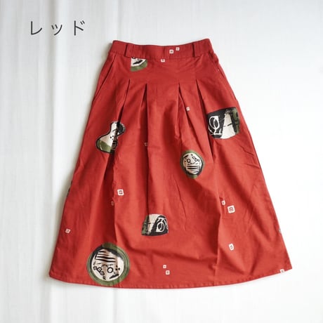 2色＊ASCOT-アスコット-織部柄タックスカート