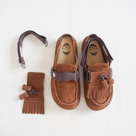 再入荷2色＊ユニセックス＊SHAKA-シャカ-SK-296 SHAKA 2way キルトタッセル ミュール サンダル MOC MULE TASSEL SUEDE /ブラック、マロン