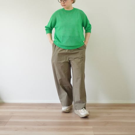 3色＊レディース＊Linenya-リネンヤ- as it is. 和紙混クルーネック半袖ニット
