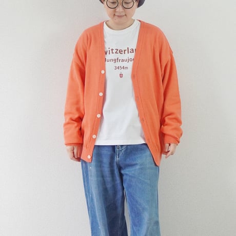 ユニセックス＊eyya-エイヤ-cotton boucle yarn cardigan / フラミンゴ
