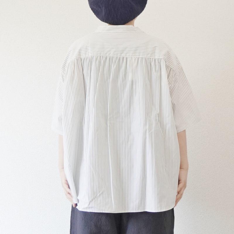 美品♪ティッカ コットン 半袖シャツ バンドカラー リボン ストライプ 黄色 アウトレット 価格 通販ファッション - 美品♪ティッカ コットン
