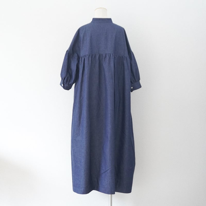 デニムスタンドカラー半袖ミニワンピース ssk0230_06.jpg