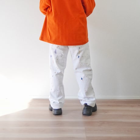 ユニセックス＊Nasngwam-ナスングワム-COLLISION PANTS TYPE501 ストレートシルエット（ホワイトデニム リメイク）