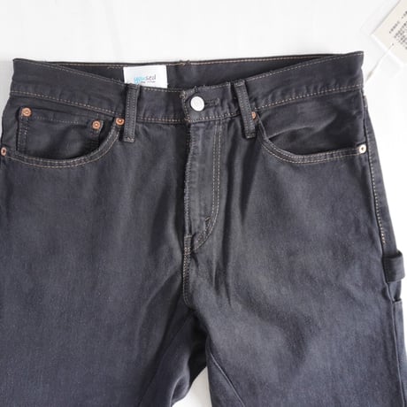 ＊ユニセックス＊YOUSED-ユーズド-DOUBLE BLACK PAINTER PANTS ブラック2度染めペインターパンツ