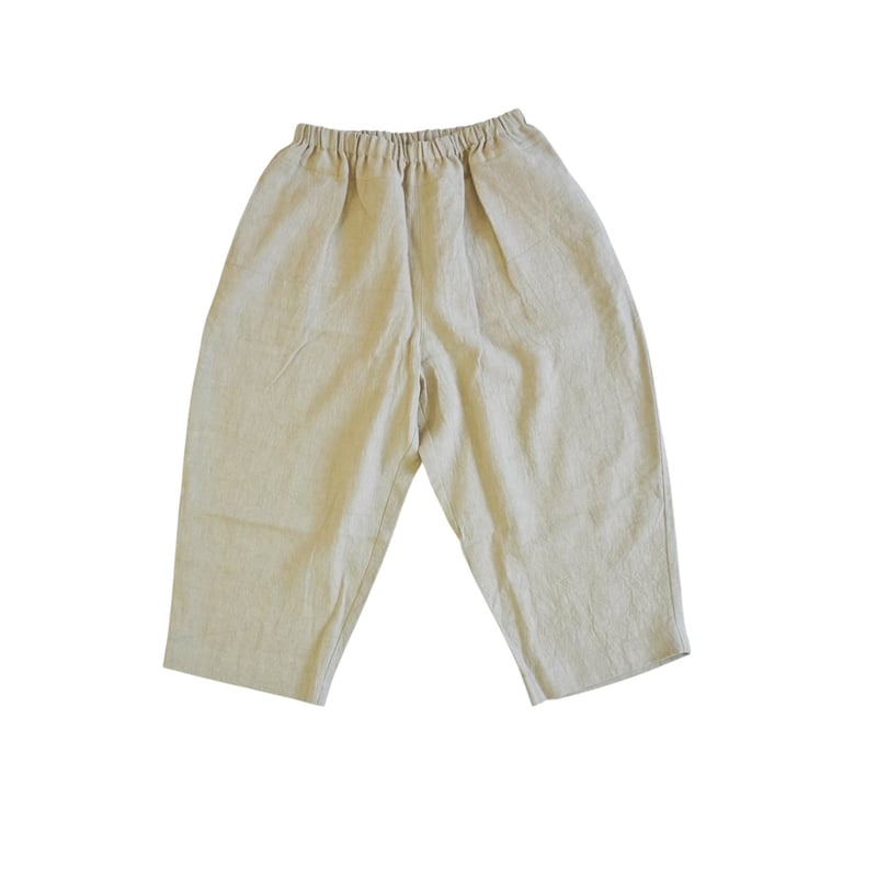 再入荷＊レディース＊Linen ya-リネンヤ-8分丈 ヨークワイドパンツ