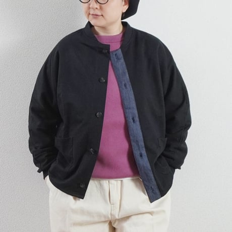 2色＊ユニセックス＊SLOWHANDS-スローハンズ-オーガニックコットン フレンチテリー ペインタージャケット
