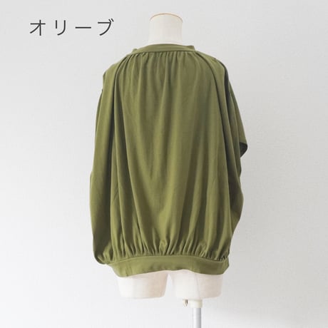 3色＊レディース＊SLOWHANDS-スローハンズ-POOFY Back-Gathered T-Shirt