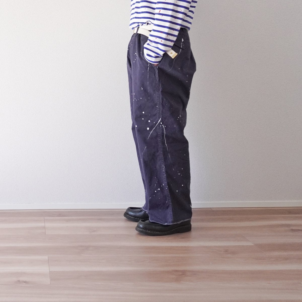 ユニセックス＊MASTER&Co＊マスターアンドコーPAINT CUT OFF TROUSER