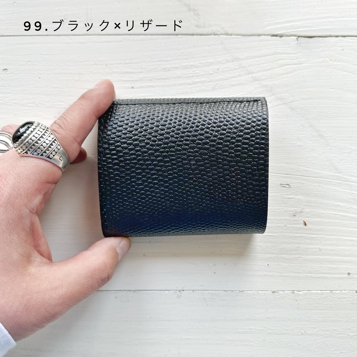 2色goods＊MASTER&Co.-レザー ウォレット リザード(トカゲ)型押し mc113