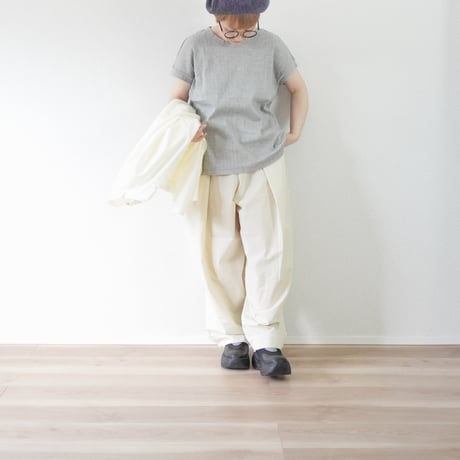 2色ユニセックス＊結 -yui-（ゆい）WIDE TUCK EASY TROUSERS（ワイド タック イージー トラウザー/YWTEP-010)