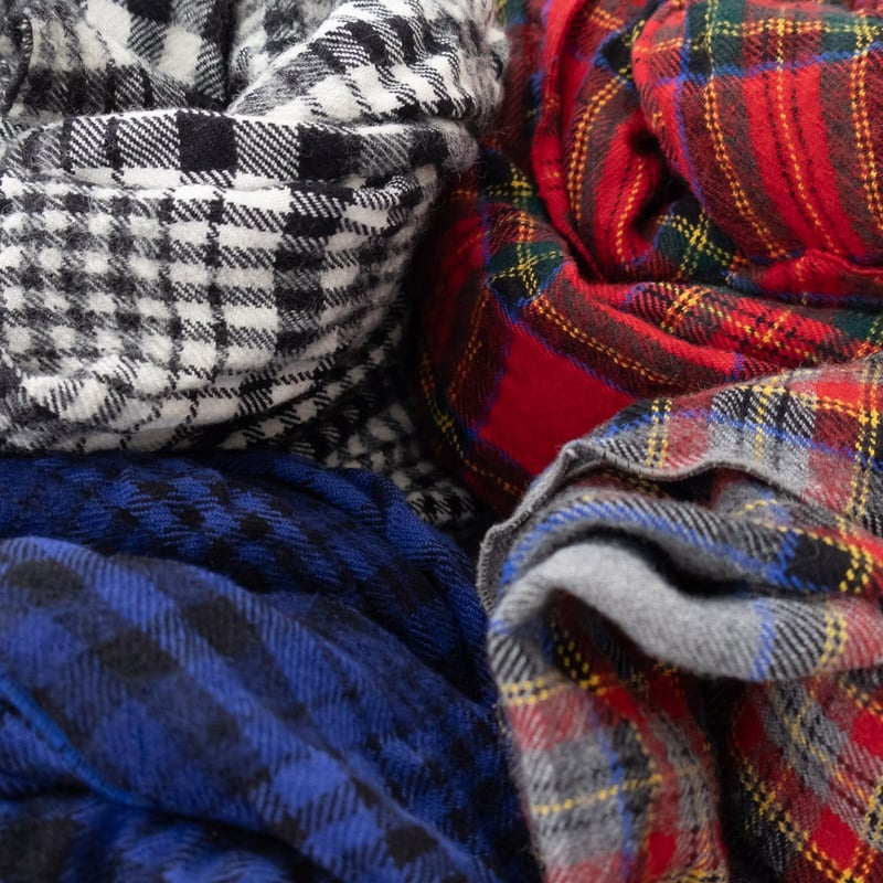 再入荷4色＊prit-プリット-ウールコットンチェック ストール P00640