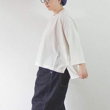 2色＊レディース＊prit-プリット-47/2サイロプレミアム天竺×50/1ブロード 切替7分袖ビッグプルオーバー P91635