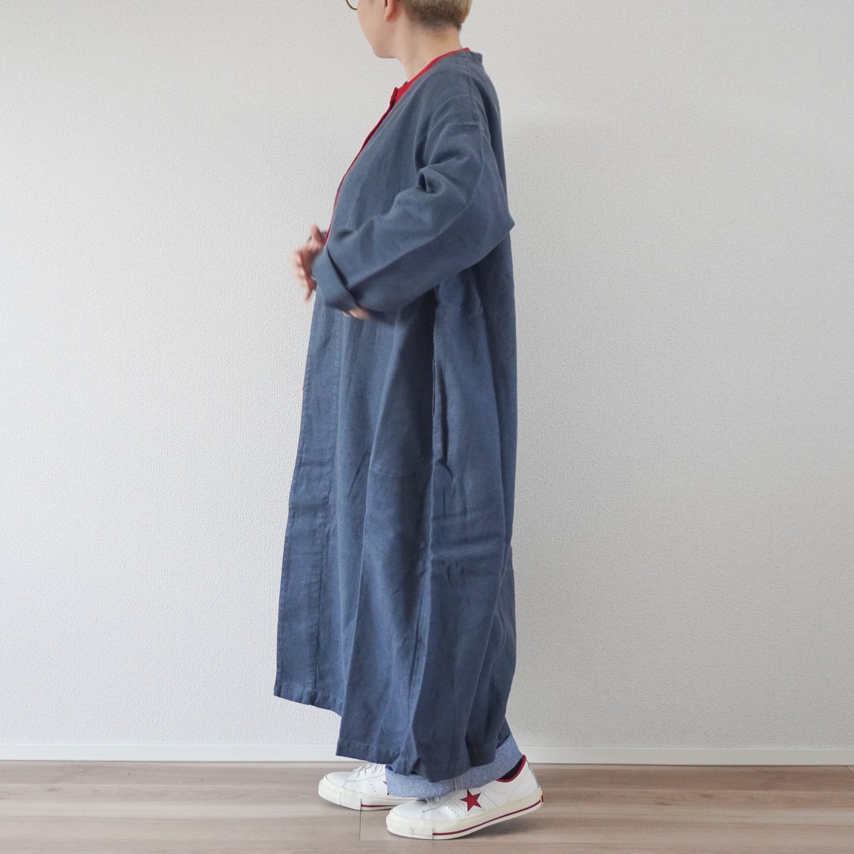 2色＊レディース＊prit-プリット- 25/1フレンチリネンツイル起毛 ノー