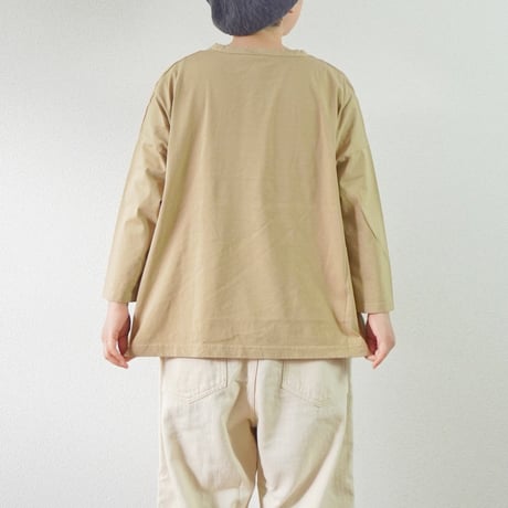 2色＊レディース＊prit-プリット-47/2サイロプレミアム天竺×50/1ブロード 切替7分袖ビッグプルオーバー P91635