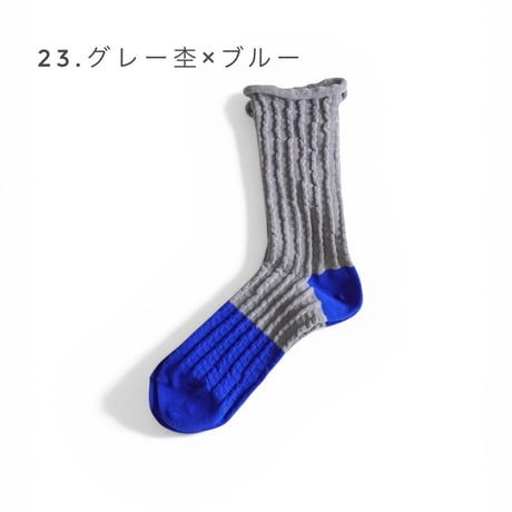 3色＊レディース＊prit -バイカラープポコソックス　P02661