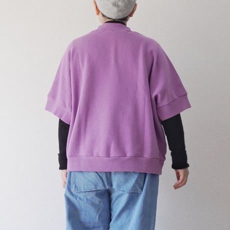 ＊レディース＊TIGRE BROCANTE-ティグルブロカンテ-ヴィンテージ裏毛ワイドスクエアTシャツ/パープルピンク