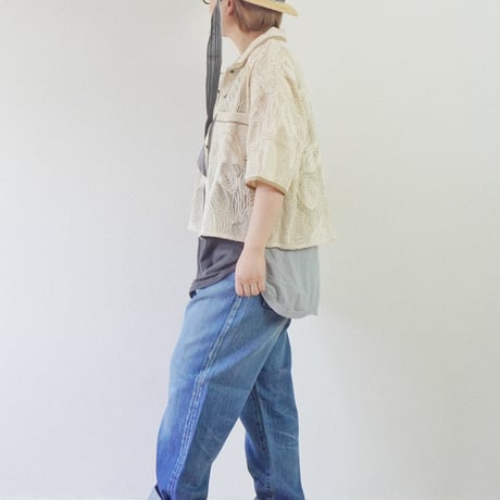 ＊レディース＊KELEN-ケレン-ショート丈刺繍メッシュシャツ"DAG"