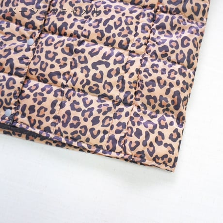 ＊レディース＊i c h i × TAION - Knit Cardigan + Leopard Inner Down Vest