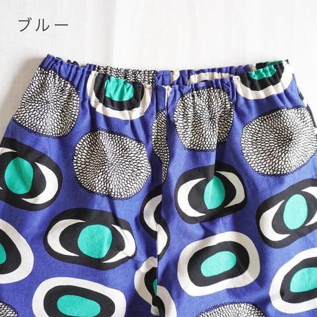 2色レディース＊ASCOT by yim-アスコット-綿麻キャンバス ダエン柄ワイドパンツ