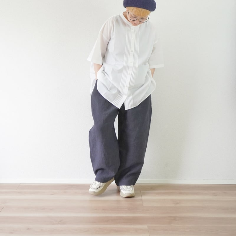 UpcycleLino × ONE KILN リネンイージーフィットパンツ レディース＊Linenya-リネンヤ-遠州織リネン イージーパンツ